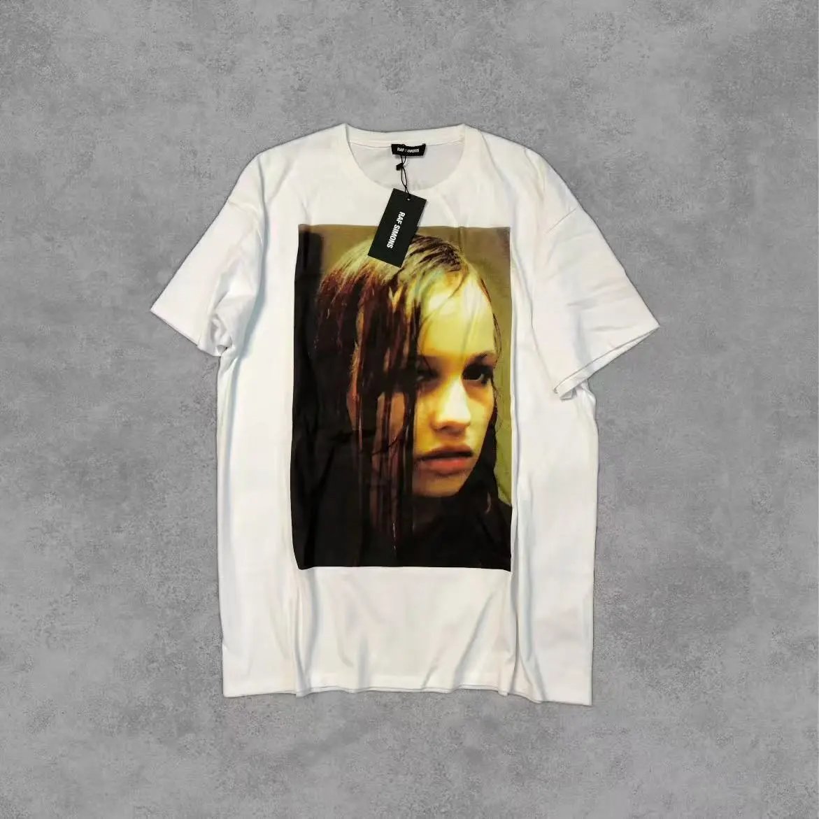 Raf Simons Christiane F. AW18 T-shirt Wet Hair White