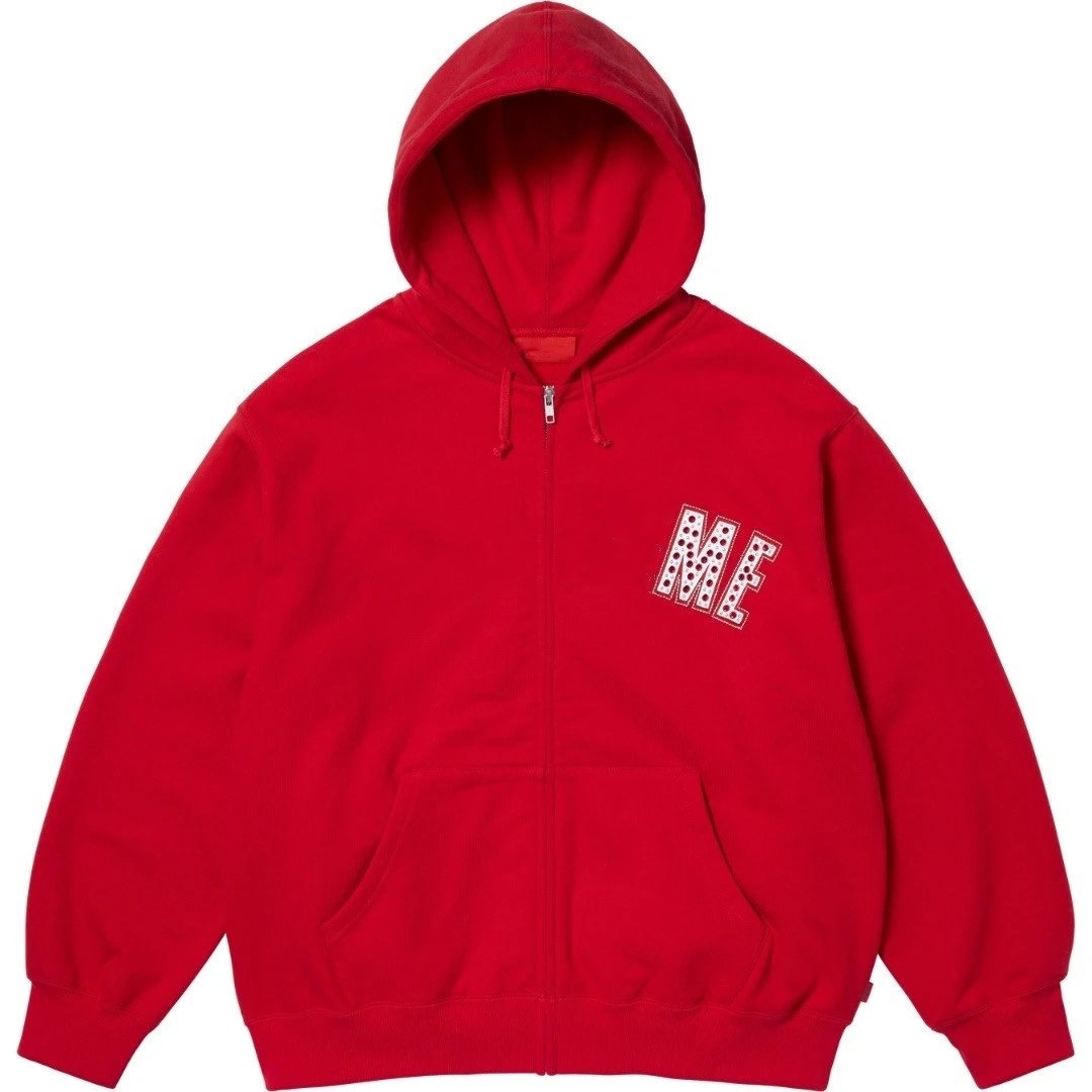 Supreme Zip Up Jacket Rhinestone Red