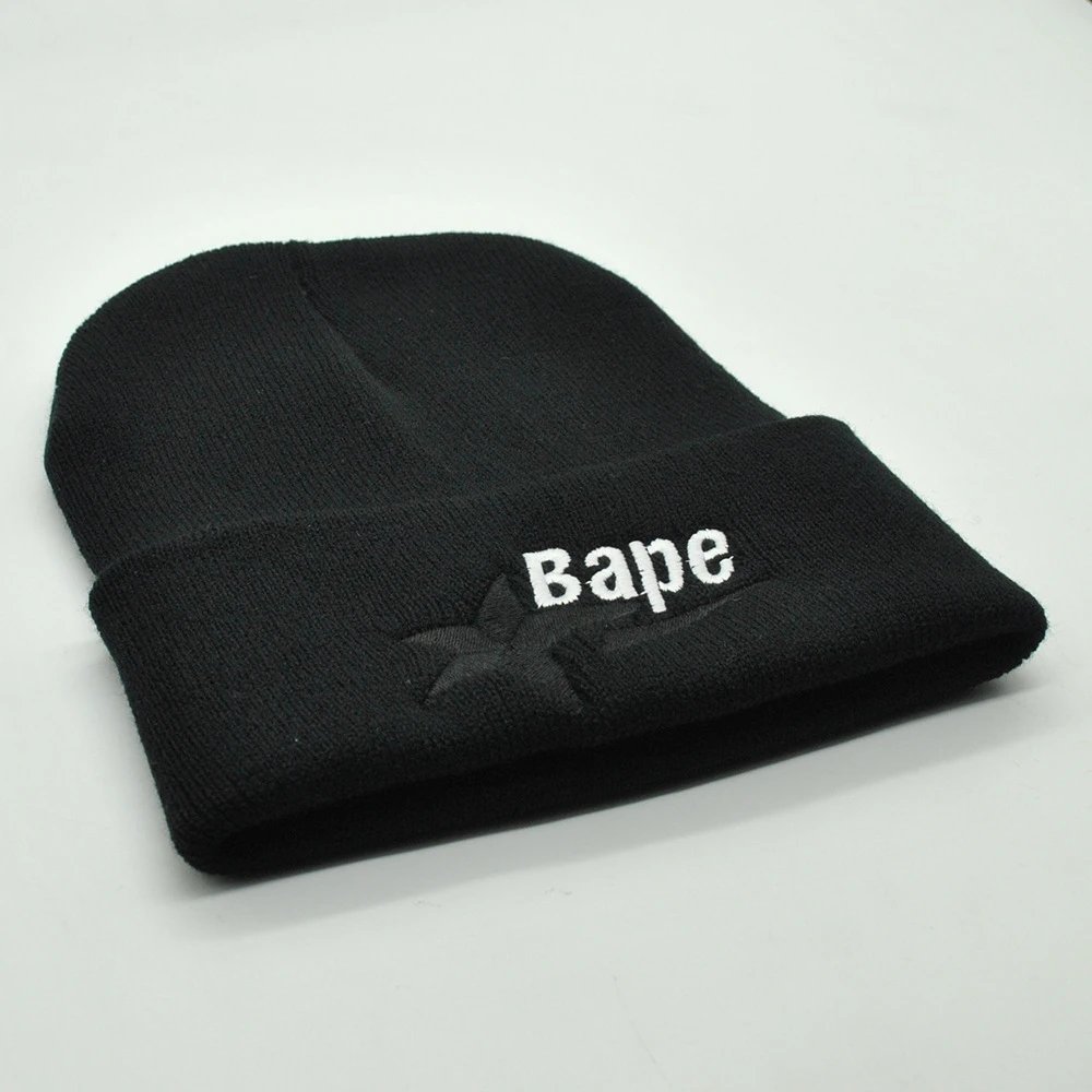 A Bathing Ape Bape Logo Beanie Black
