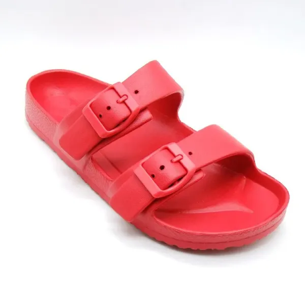 Design EVA Double Strap Slide Sandals Red Slippers - 1