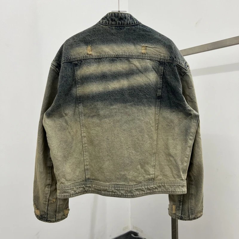 Design Frontline Distressed Ombre Denim Jacket - 2