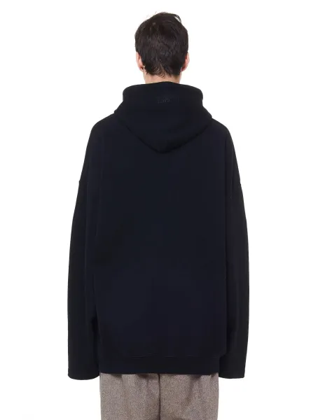 Design Asymmetrical Hooded Sweatshirt Black Hoodie - 15