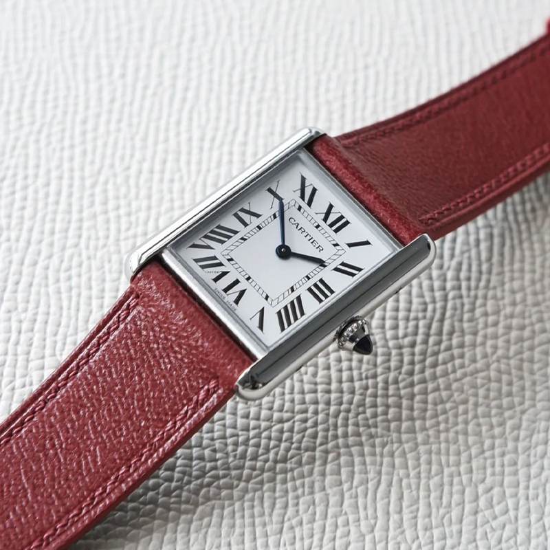 Cartier Santos Dumont Gold Case Brown Alligator Strap Watch Watches - 13