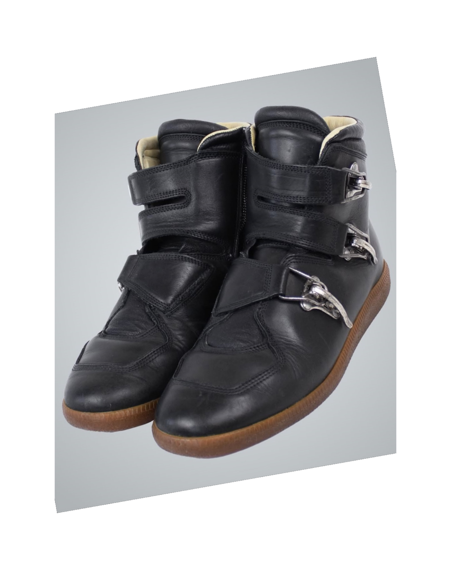 Other Martin Boots Genuine Leather High-Top Platform Triple Buckle Straps Gum Sole