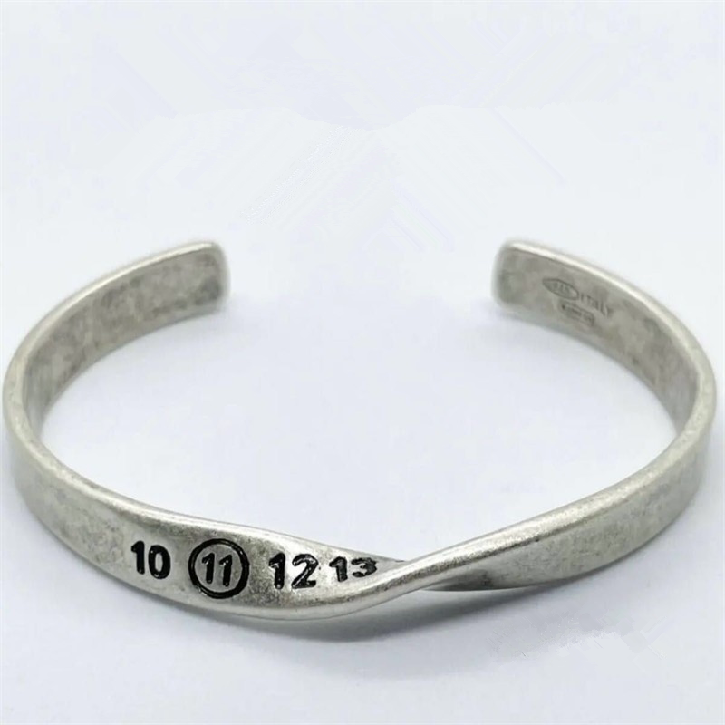 Froid Tiedeur Original Design Twisted Number MM Style Pure 925 Silver Open Bangle Adjustable Bracelet
