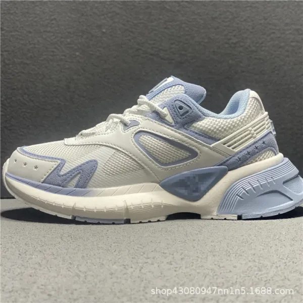 Design Chunky Mesh Sneakers in White and Light Blue - 1