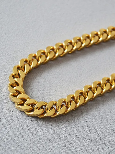 Design Gold Cuban Link Chain Necklace Jewelry - 5
