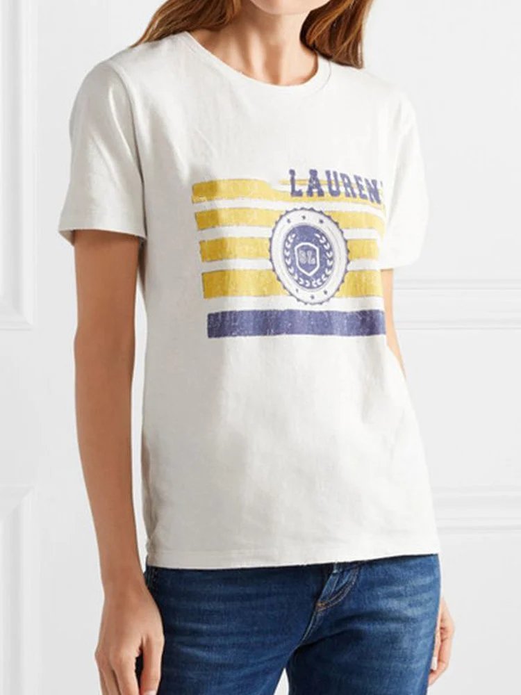 2025 Spring/Summer Trendy SL Printed Round Neck Short Sleeve TEE T-shirt Hoodie Hoodie for Men and Women Couples