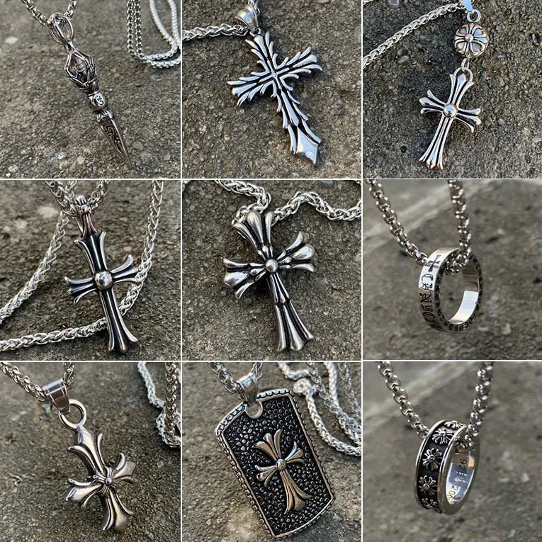 Design Vajra Pendant Necklace Silver Chain Necklace Jewelry - 3