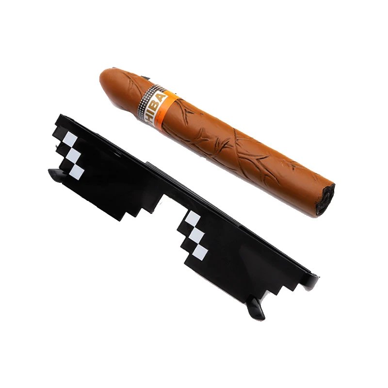 Design Cuban Cigar-Style Novelty Sunglasses Black / Orange Eyewear