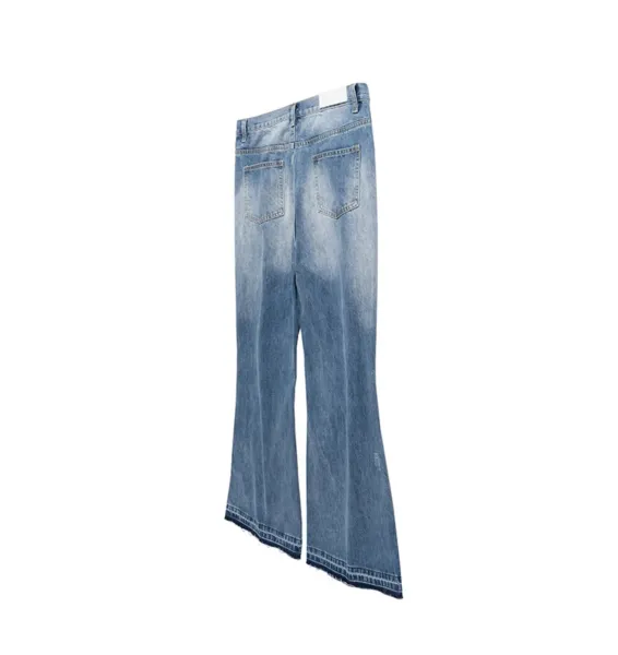 Design Distressed Wide-Leg Jeans Blue - 7