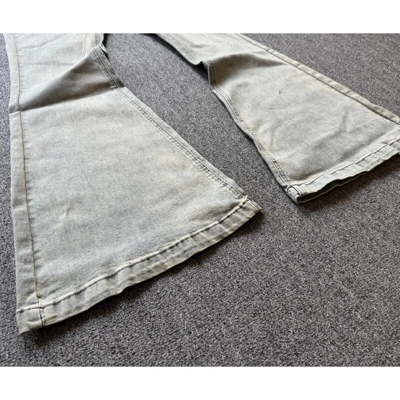 Design Flared High-Rise Distressed Jeans Light Wash - 15
