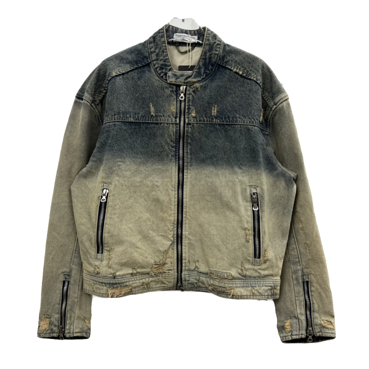 Design Frontline Distressed Ombre Denim Jacket - 5