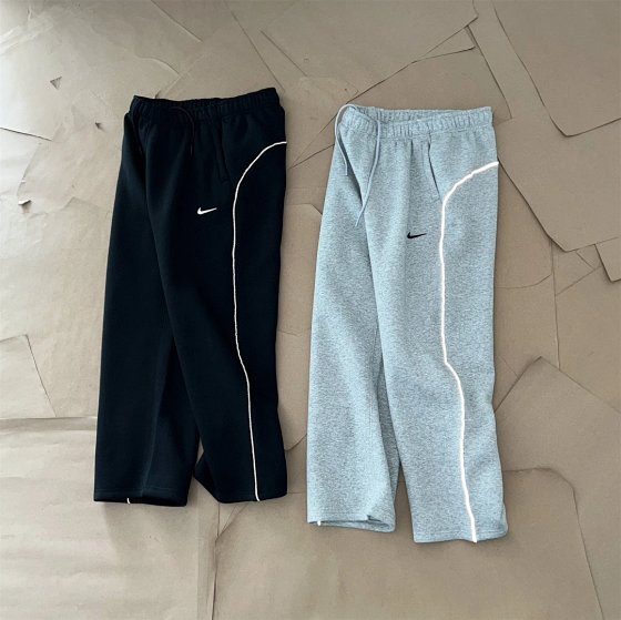 NOCTA Collaboration Floss 3M Reflective Stripe Logo Printed Sports Fleece-Lined Straight Leg Pants