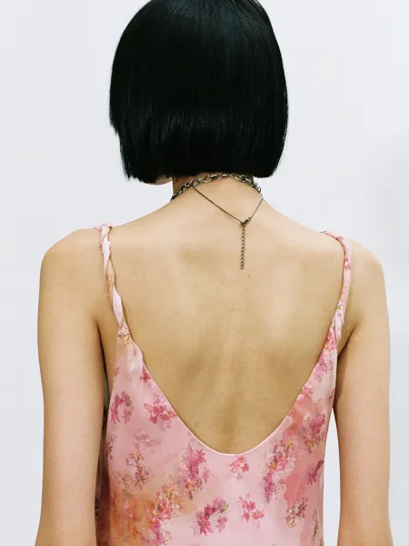Design Floral Print Slip Dress Pink Multicolor - 3