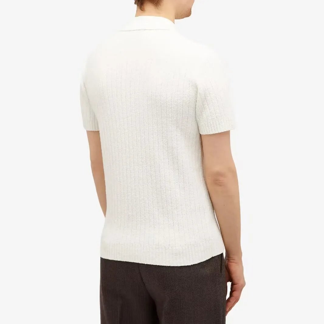 Casablanca x Casa Blanca Ribbed Knit Polo White Polo Shirt - 8
