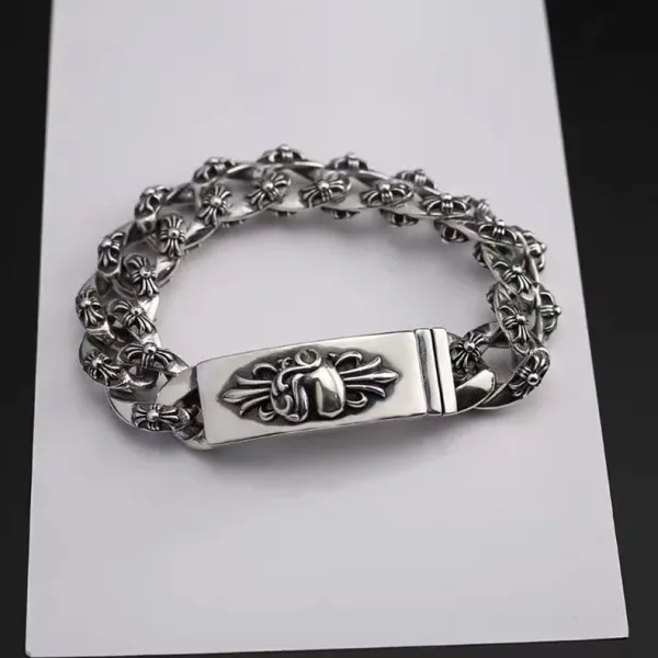 Chrome Hearts Floral Link Bracelet Silver - 1
