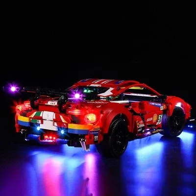 LEGO Technic Ferrari 488 GTE Race Car Red Multicolor Model Kit Electronics - 1