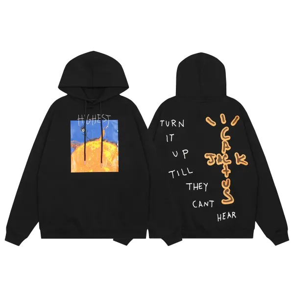 Cactus Jack Highest Turn It Up Hoodie Black - 1
