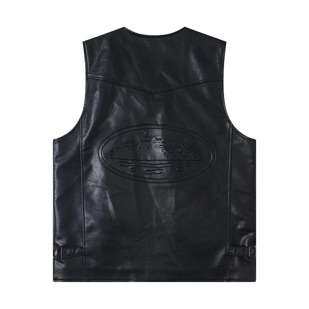 Design Leather Vest Gray - 2