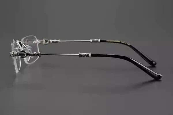 Design Rimless Optical Glasses Gold Frame Tortoiseshell Temples Eyewear - 3