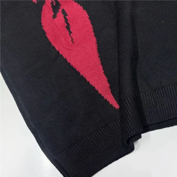 Design Cable Knit Collar Cardigan Black Outerwear.cardigan - 4