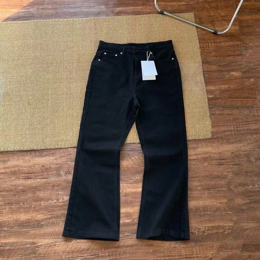 Paris Y Bent Blade Straight-Leg Slim Flare Black Jeans Men High Street American Vibe Vintage Slimming Clean Fit Casual Pants