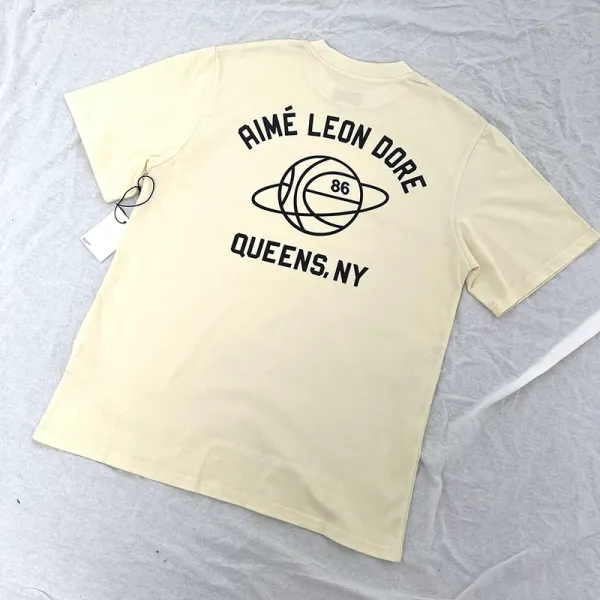 Aimé Leon Dore Basketball Planet T-Shirt Beige - 1
