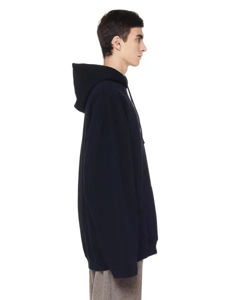 Design Asymmetrical Hooded Sweatshirt Black Hoodie - 14
