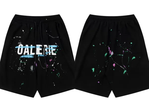 Gallery Dept Paint Splatter Shorts Black - 1