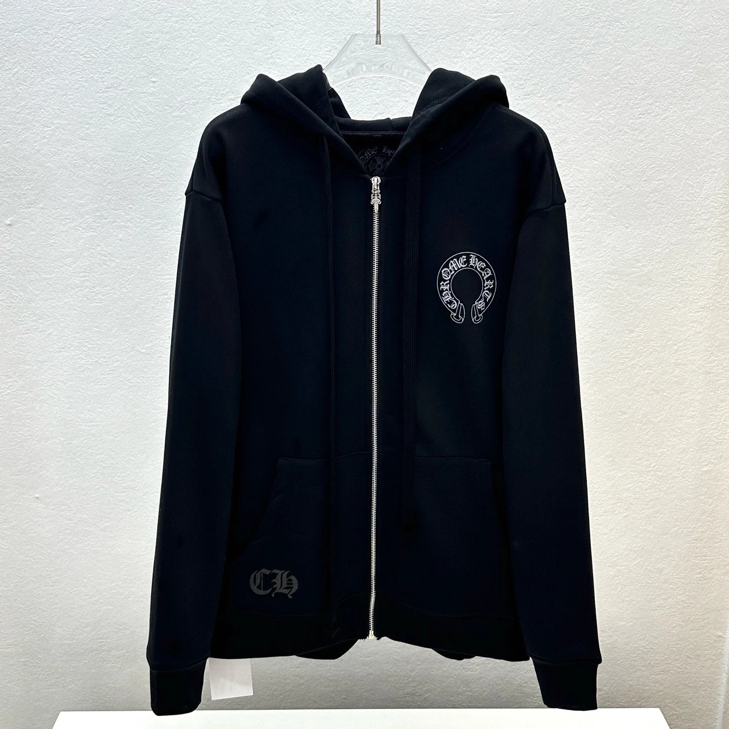 Casual Loose-Fit Printed Zip-Up Hoodie