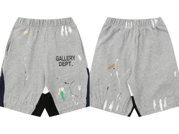 Gallery Dept Paint-Splatter Sweatshorts Gray Shorts - 1