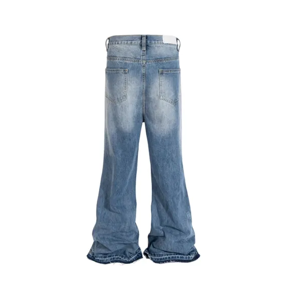 Design Distressed Wide-Leg Jeans Blue - 5