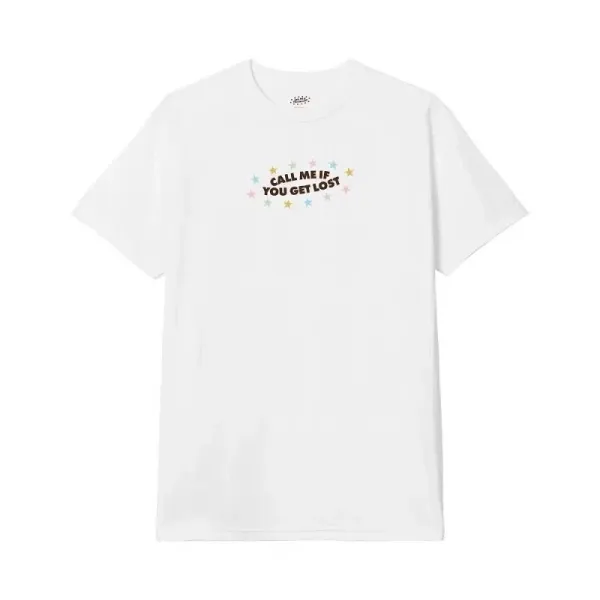 Design 'Call Me If You Get Lost' Graphic T-Shirt White - 4