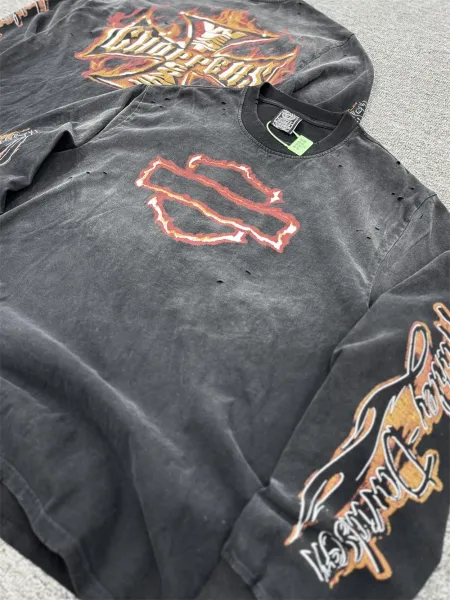 Harley-Davidson Distressed Bar & Shield Long Sleeve T-Shirt Black - 2
