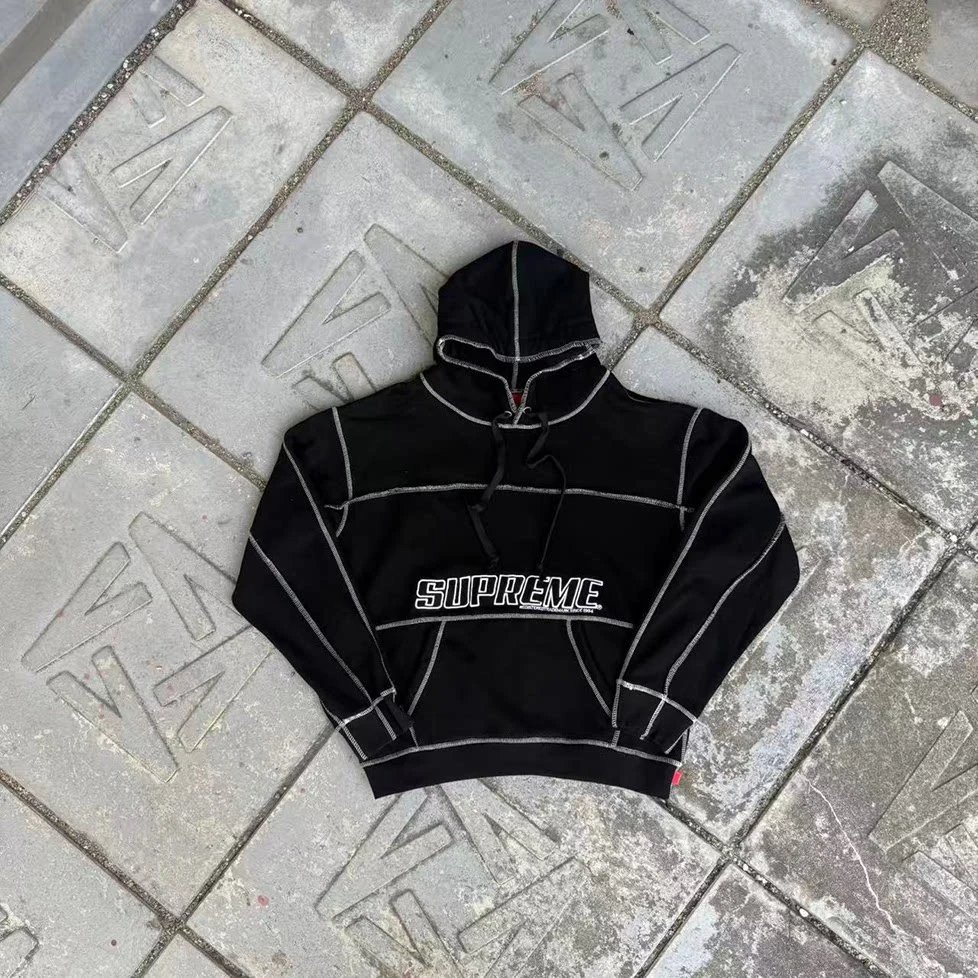 Black/Contrast Stitch Hoodie