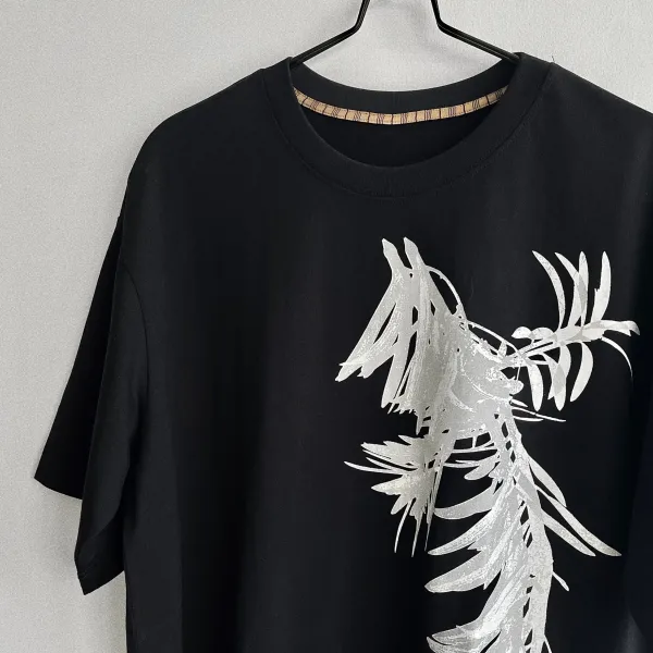 Design Palm Leaf Print Olive Green T-Shirt - 7