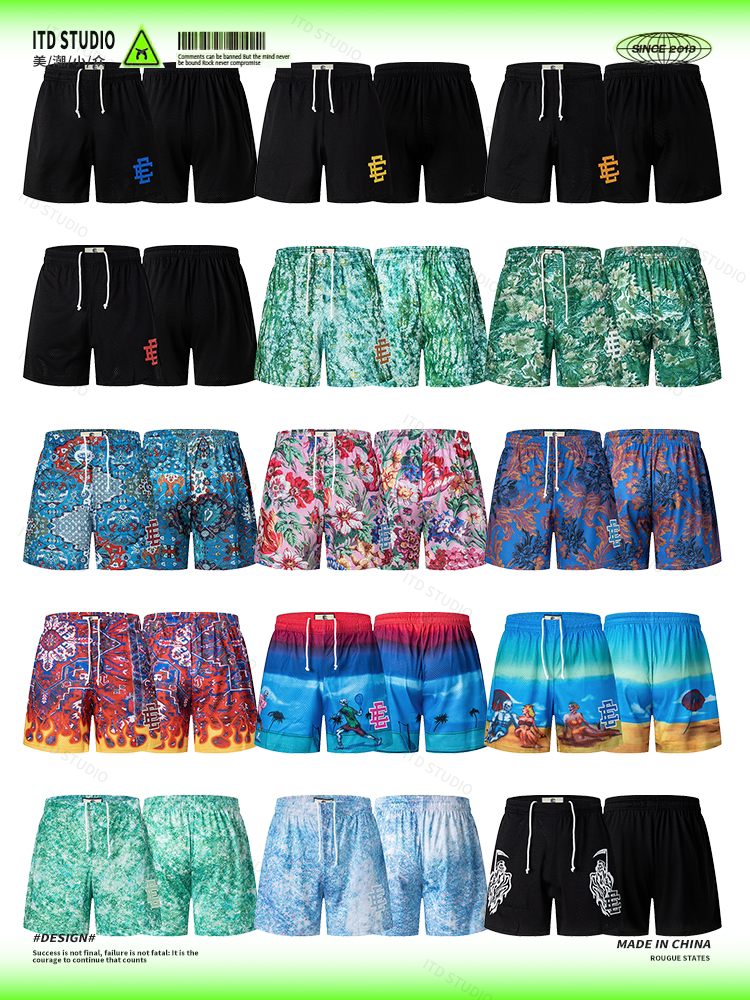 American Streetwear Graphic Mesh Shorts Unisex Summer Loose Casual High Street Niche Sports 5-Inch Shorts