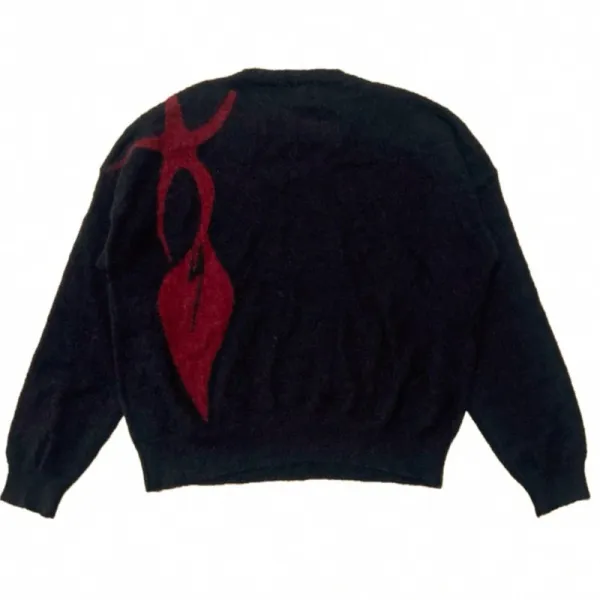 Design Cable Knit Collar Cardigan Black Outerwear.cardigan - 3