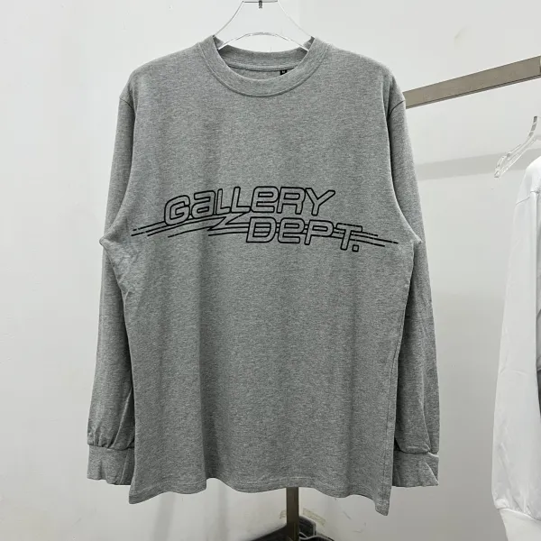 Gallery Dept Gallery Dept Logo Long Sleeve T-Shirt Gray - 1