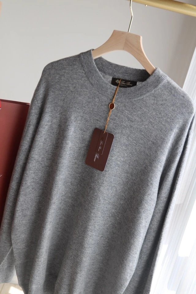 Loro Piana Cashmere Crewneck Sweater Gray