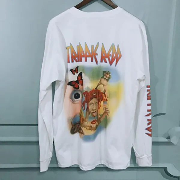 Design Trippie Redd Graphic Long Sleeve T-Shirt Black T-Shirts - 3