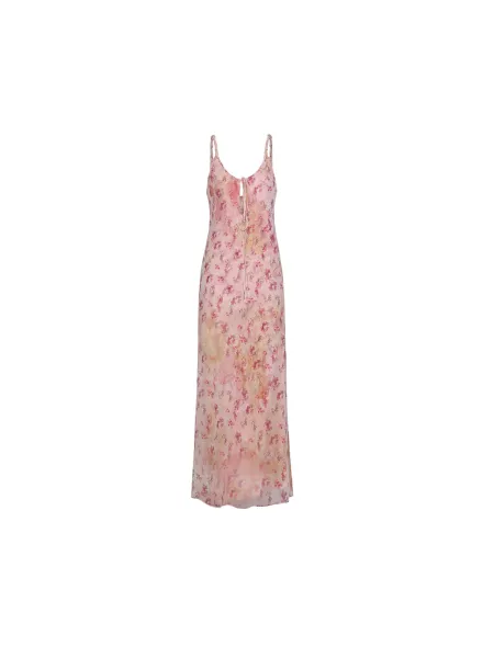 Design Floral Print Slip Dress Pink Multicolor - 5