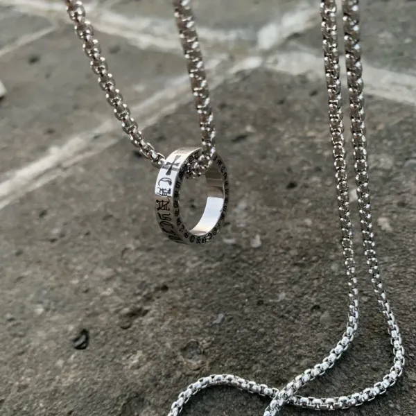 Chrome Hearts Ring Pendant Necklace Silver Jewelry - 1