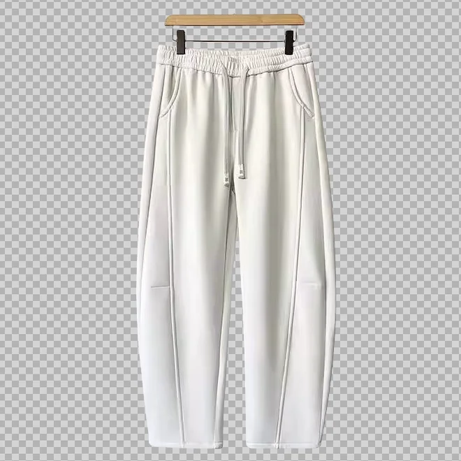 Solid color split-line drawstring wide-leg sweatpants basic style