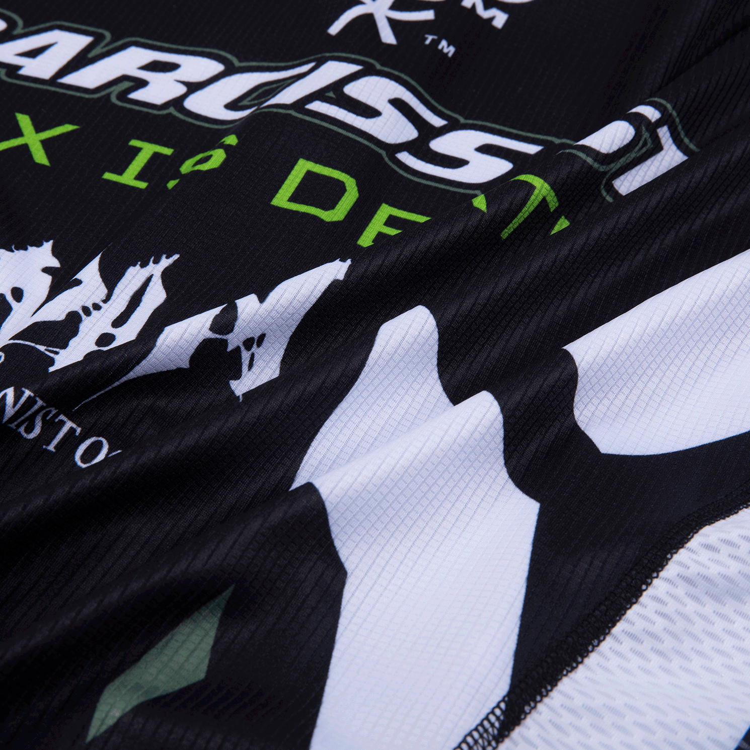 Design Narcissist Opium Cycling Jersey Black White Lime Green Activewear - 7