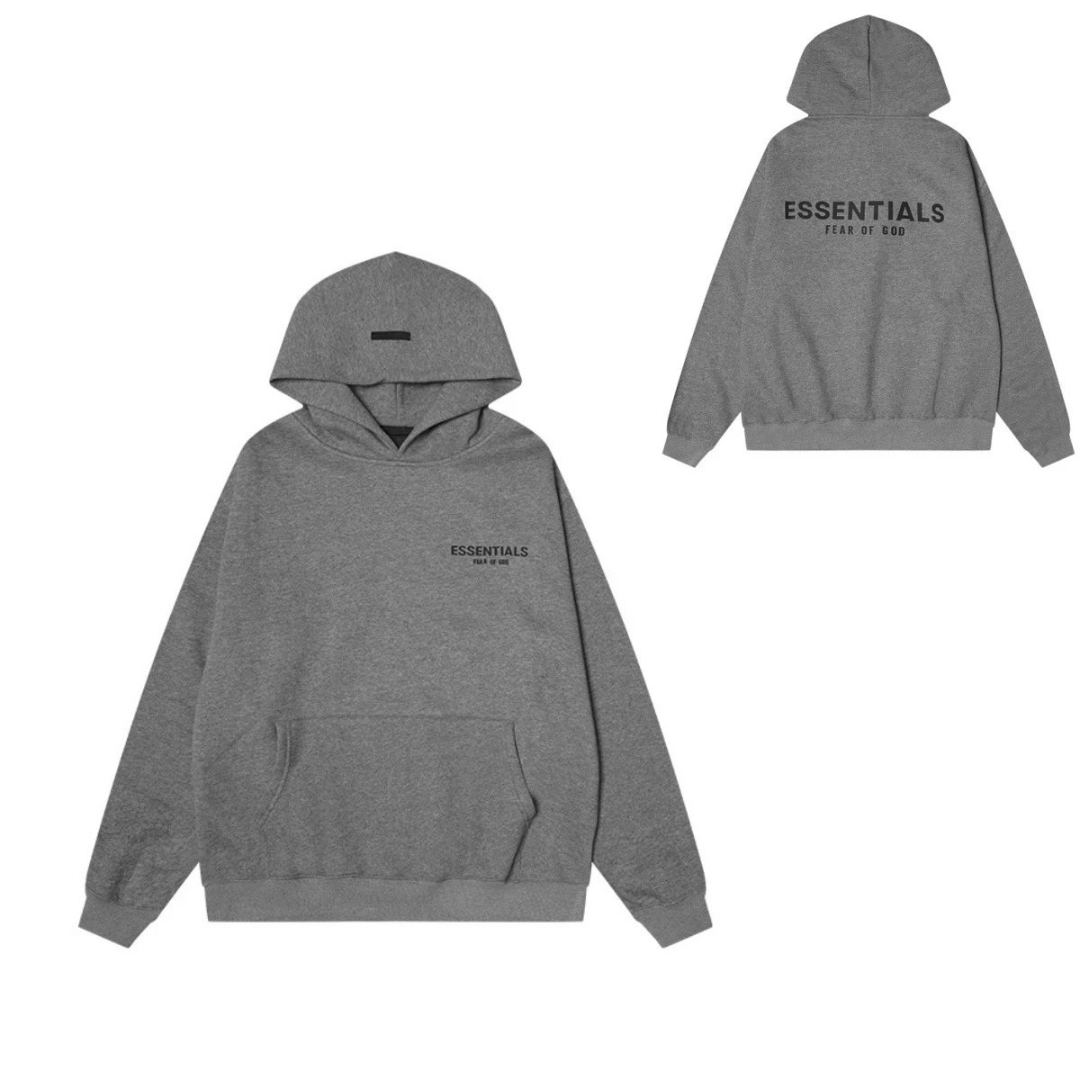 859 Dark Gray Hoodie with Heavy Letter Print