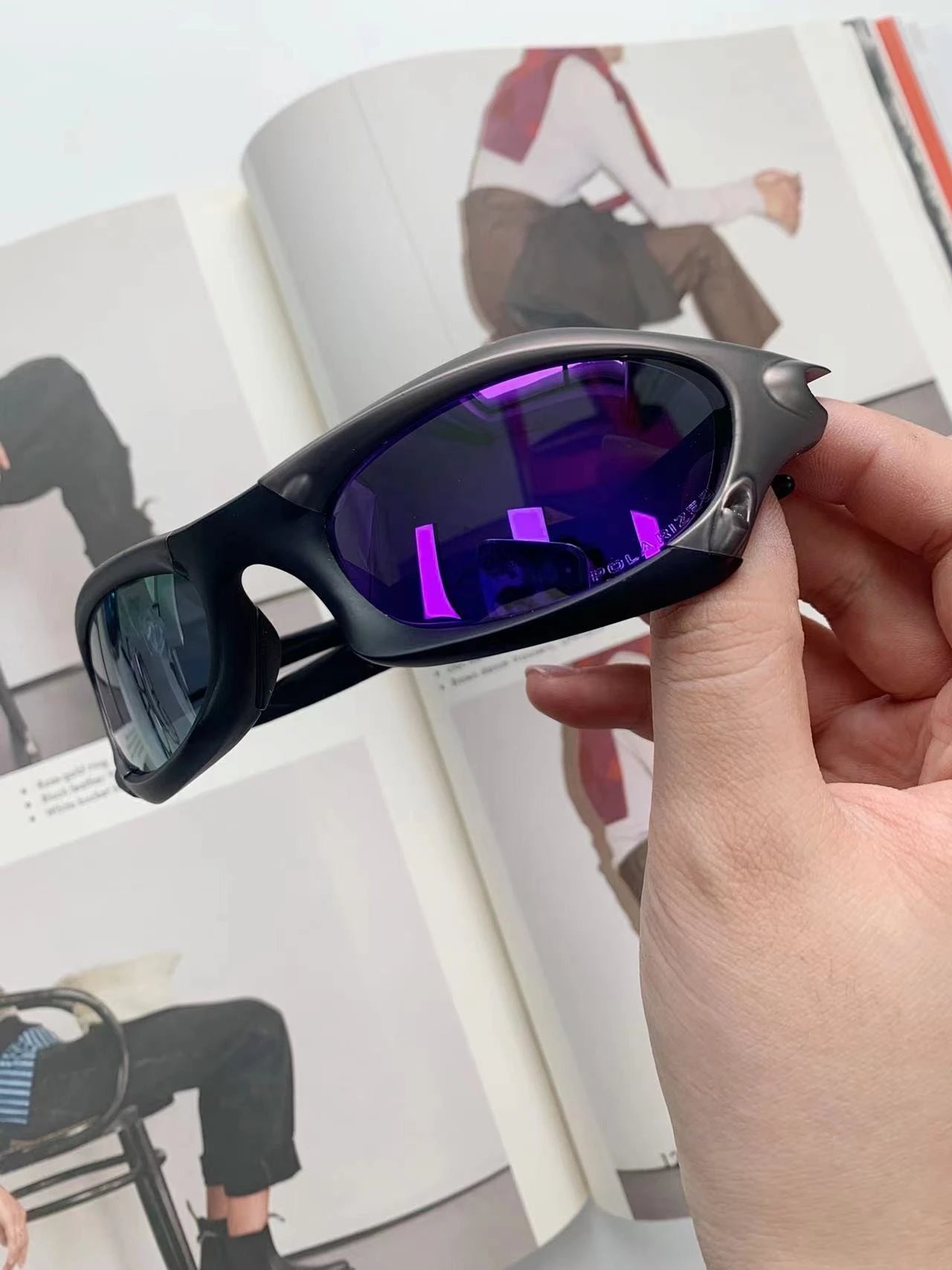 Gunmetal Frame with Purple Polarized Lenses