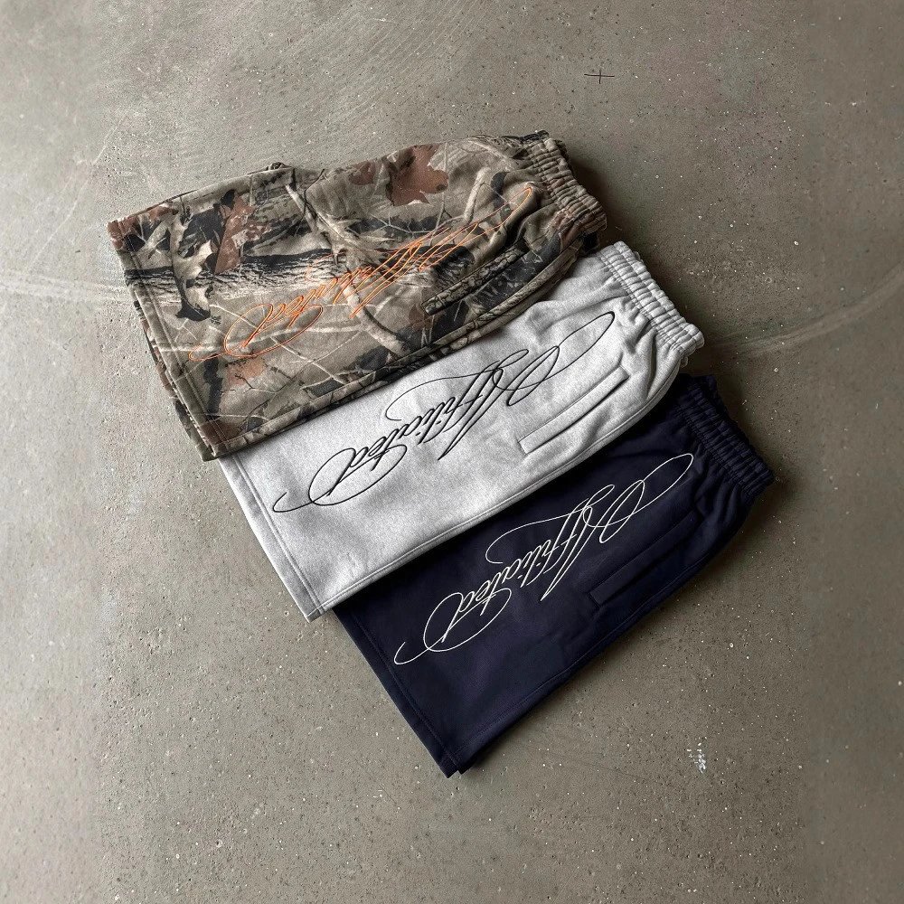 Summer High-Waist Elastic Letter Embroidery Sweatpants - Loose-Fitting Unisex Five-Point Shorts in Niche European and American Style