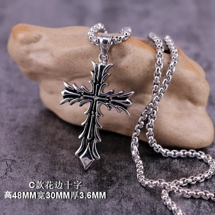 Design Vajra Pendant Necklace Silver Chain Necklace Jewelry - 4